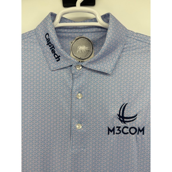 Onward Reserve Mens M Golf Polo Shirt Geometric PGA Tour Issue Harris English - Picture 1 of 4